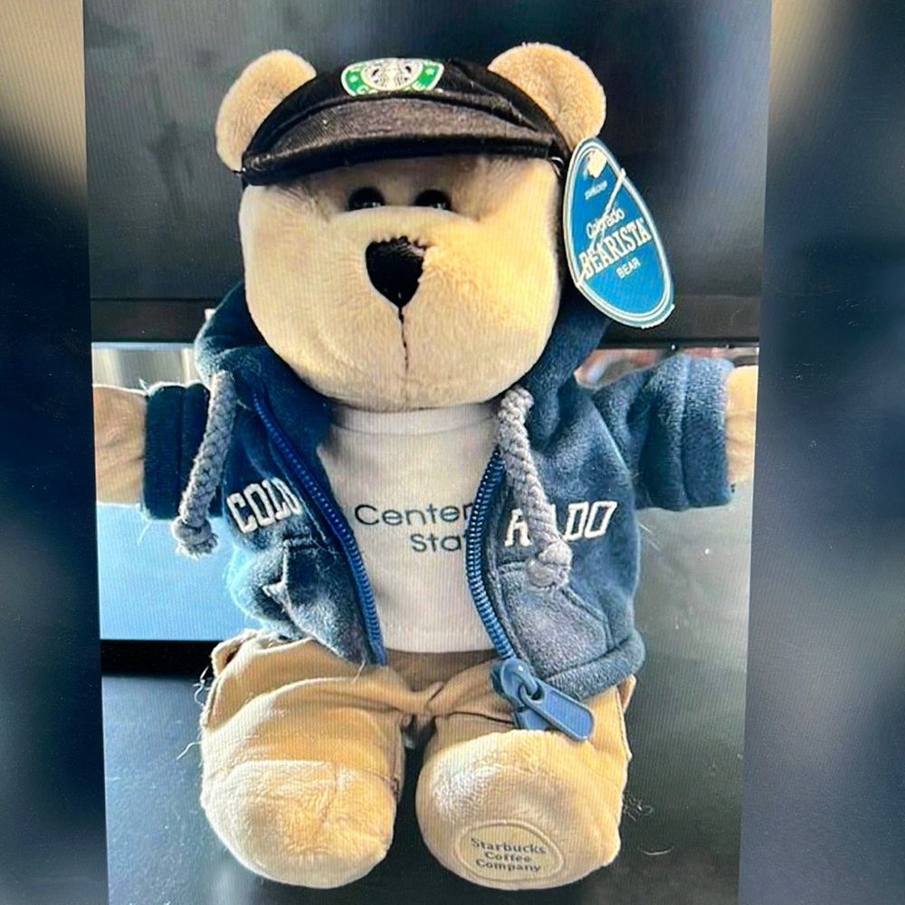 EUC Starbucks, Colorado barista “bearista” stuffed plush bear